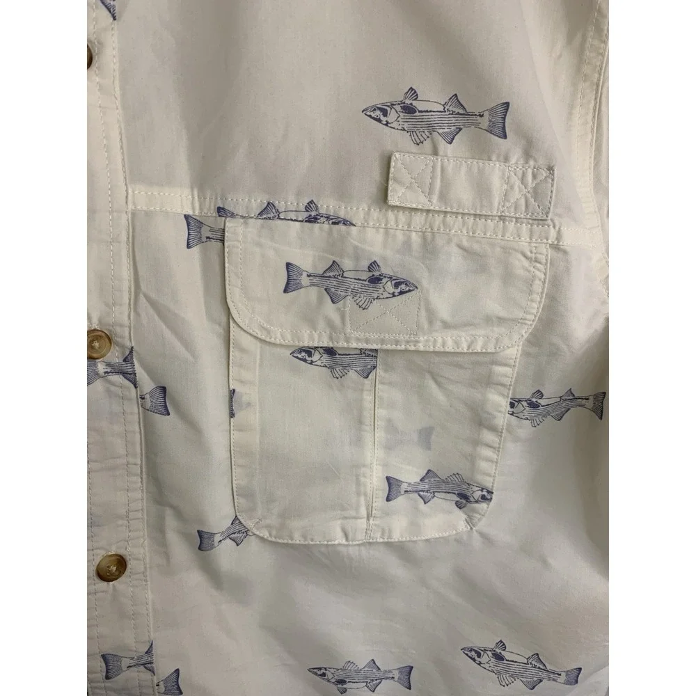 TallWoods Hawaiian Shirt Cotton Blend Men's SS Beach Size 2XL Button Fish Vented